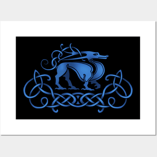 Pictish Dragon Blue Posters and Art